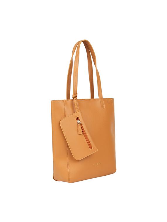 yellow leatherette (pu) regular handbag - 17451080 - Zoom Image - 5