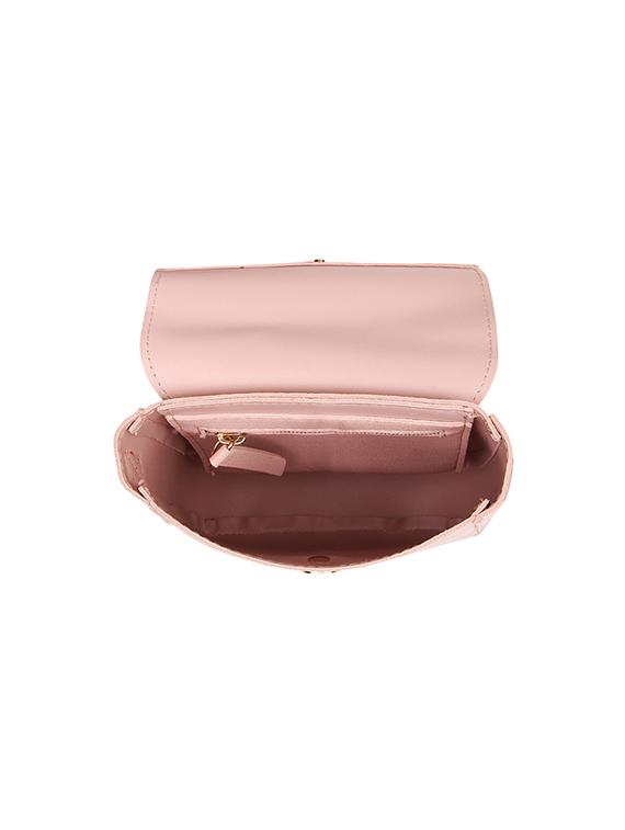 pink leatherette (pu) regular sling bag - 17451091 - Zoom Image - 3