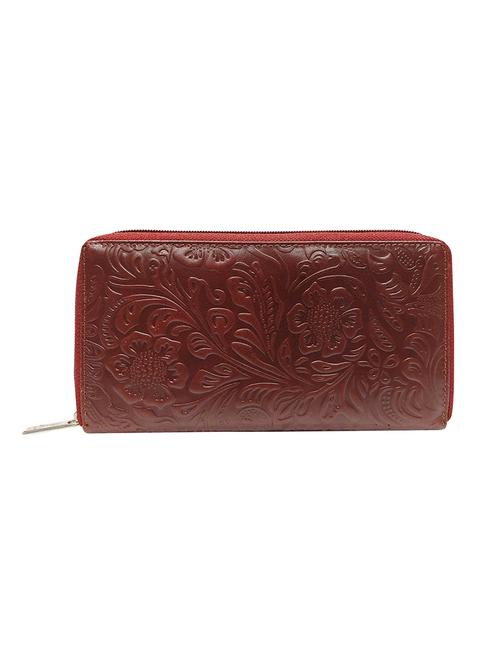 maroon leather regular clutch - 17451322 - Standard Image - 1