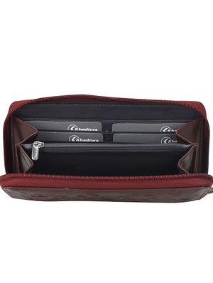 maroon leather regular clutch - 17451322 - Standard Image - 3