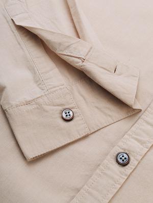 beige solid casual shirt - 17451375 - Standard Image - 6