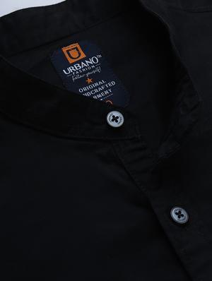 black solid casual shirt - 17451376 - Standard Image - 5