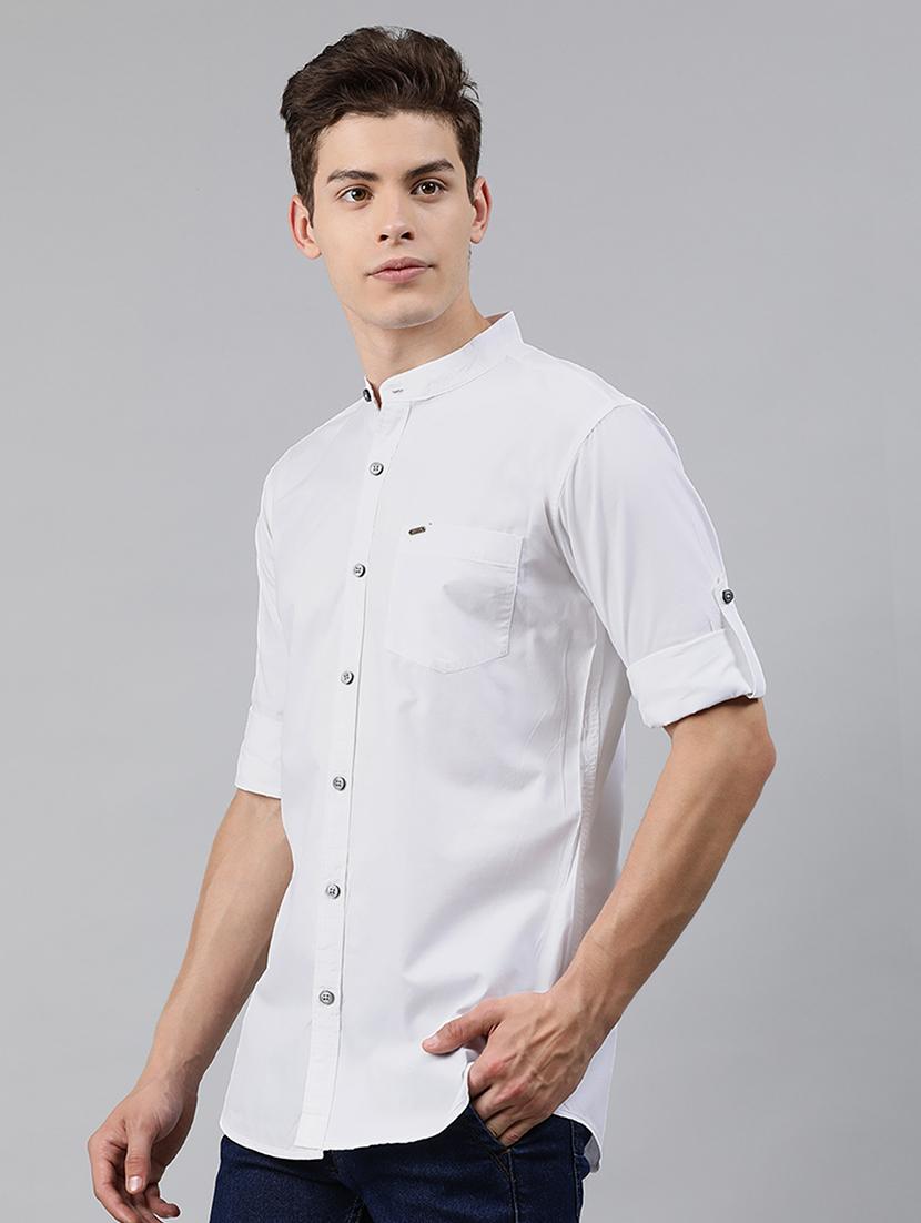 white solid casual shirt - 17451383 - Zoom Image - 2