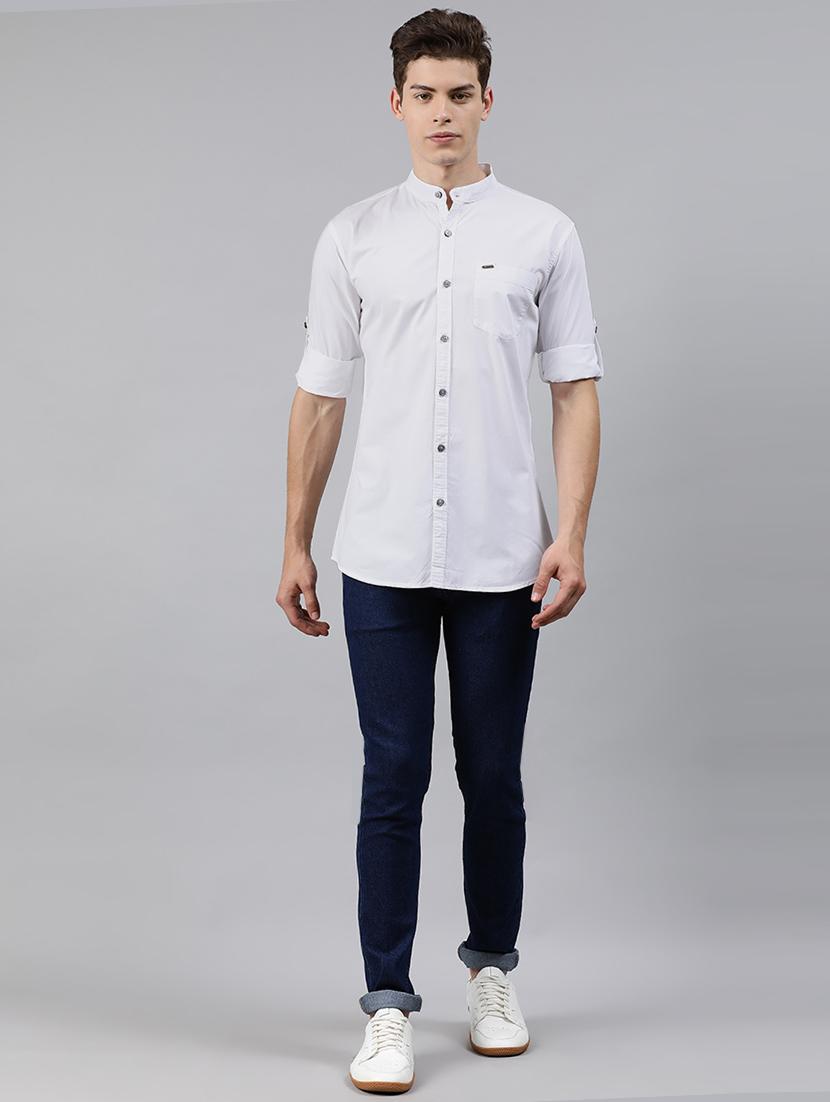 white solid casual shirt - 17451383 - Zoom Image - 4