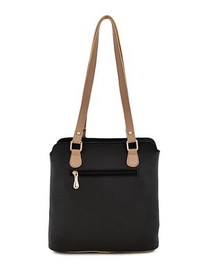black leatherette (pu) combo handbag - 17451412 - Standard Image - 2