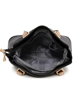 black leatherette (pu) combo handbag - 17451412 - Standard Image - 3