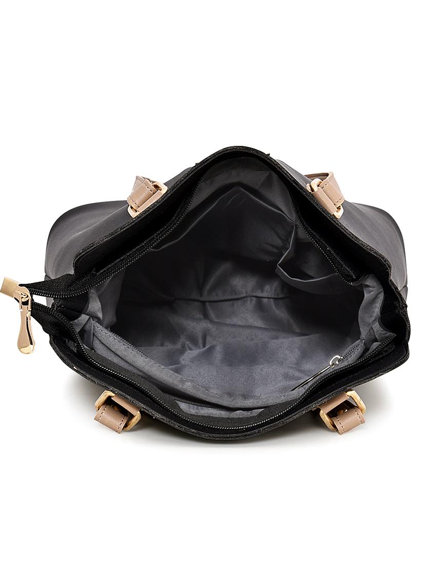 black leatherette (pu) combo handbag - 17451412 - Zoom Image - 3