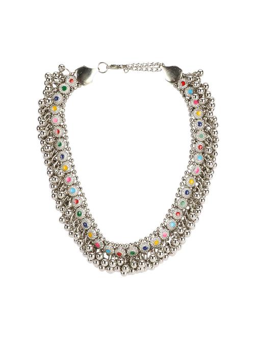 silver brass necklaces and earring - 17451452 - Standard Image - 1