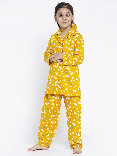 yellow viscose rayon pyjama set nightwear - 17451517 - Very Small Image - 1