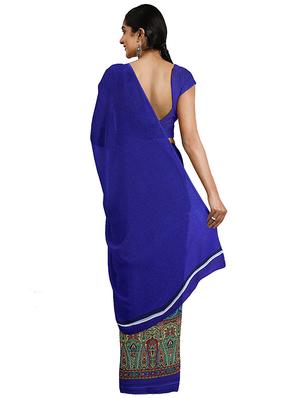 floral printed saree with blouse - 17451612 - Standard Image - 2