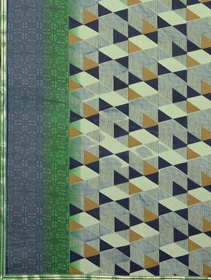 geometric printed saree with blouse - 17451619 - Standard Image - 5