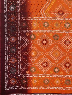 bnadhani printed saree with blouse - 17451625 - Standard Image - 4