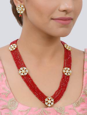 red brass long necklace - 17452626 - Standard Image - 6