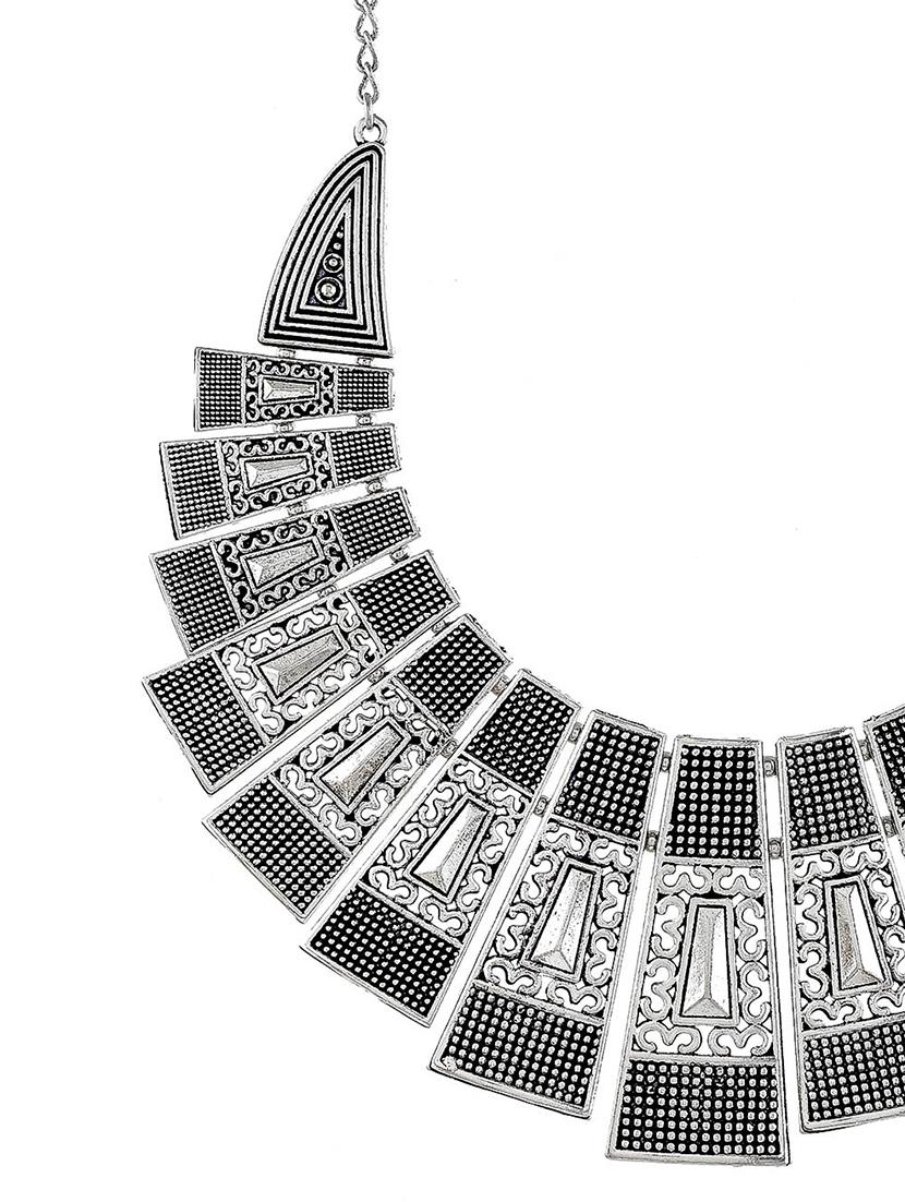 silver brass short necklace - 17452627 - Zoom Image - 6