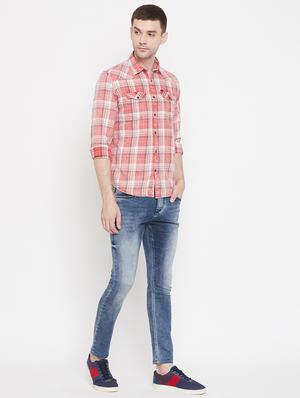 pink checkered casual shirt - 17452628 - Standard Image - 4