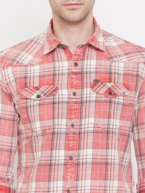 pink checkered casual shirt - 17452628 - Standard Image - 5