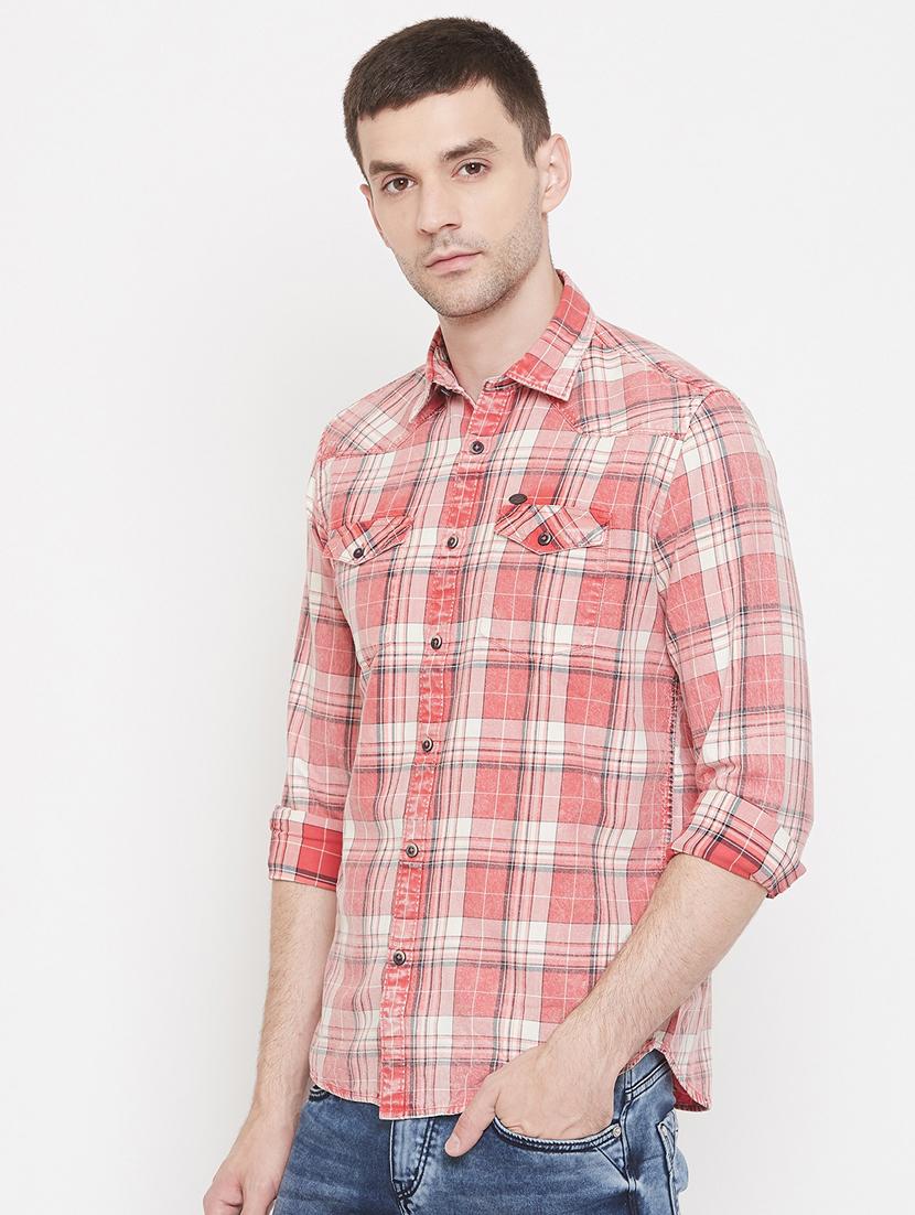 pink checkered casual shirt - 17452628 - Zoom Image - 2