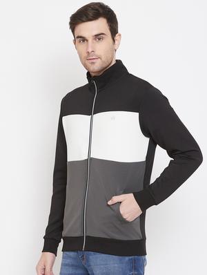 black color block casual jacket - 17452634 - Standard Image - 2