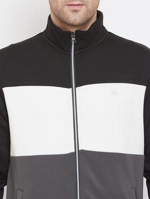 black color block casual jacket - 17452634 - Standard Image - 5