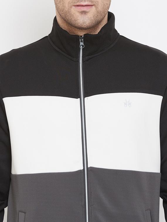 black color block casual jacket - 17452634 - Zoom Image - 5