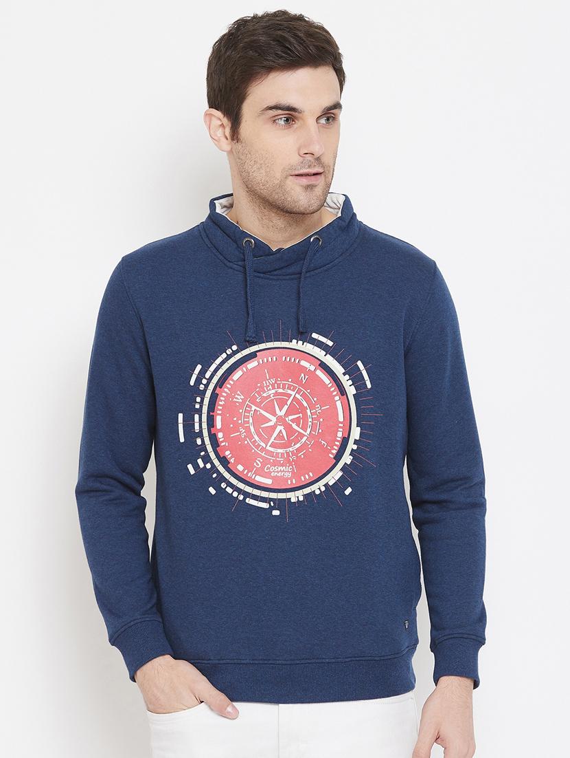 blue chest print sweatshirt - 17452636 - Zoom Image - 1