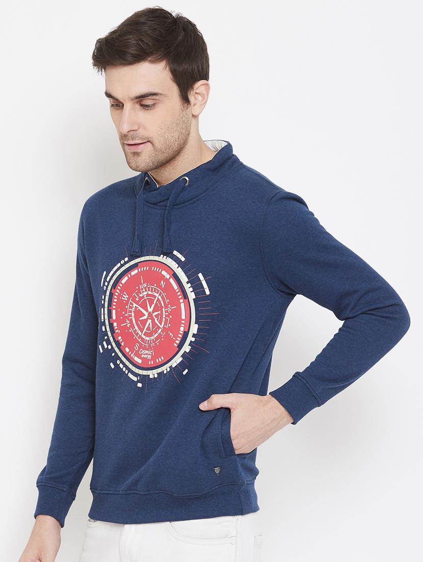 blue chest print sweatshirt - 17452636 - Zoom Image - 2