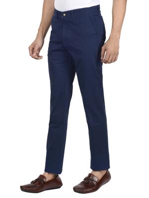 blue solid chinos - 17452723 - Standard Image - 2
