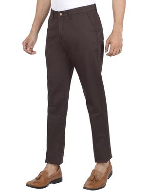 brown solid chinos - 17452724 - Standard Image - 2