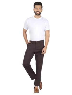 brown solid chinos - 17452724 - Standard Image - 4