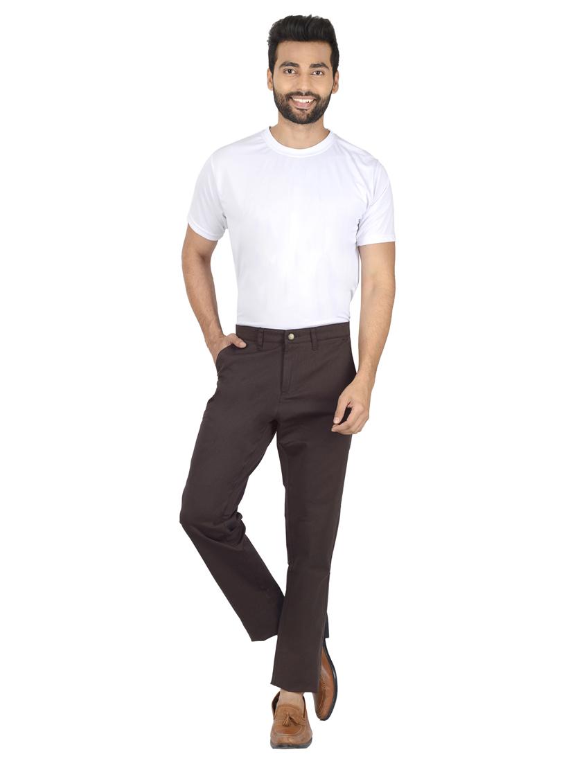 brown solid chinos - 17452724 - Zoom Image - 4