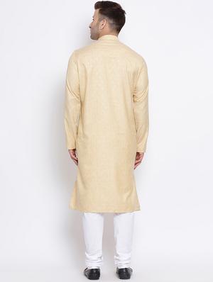 beige self design kurta pyjama set - 17453123 - Standard Image - 3
