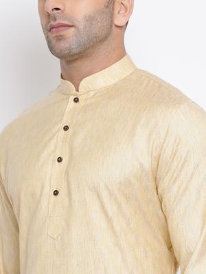 beige self design kurta pyjama set - 17453123 - Standard Image - 4