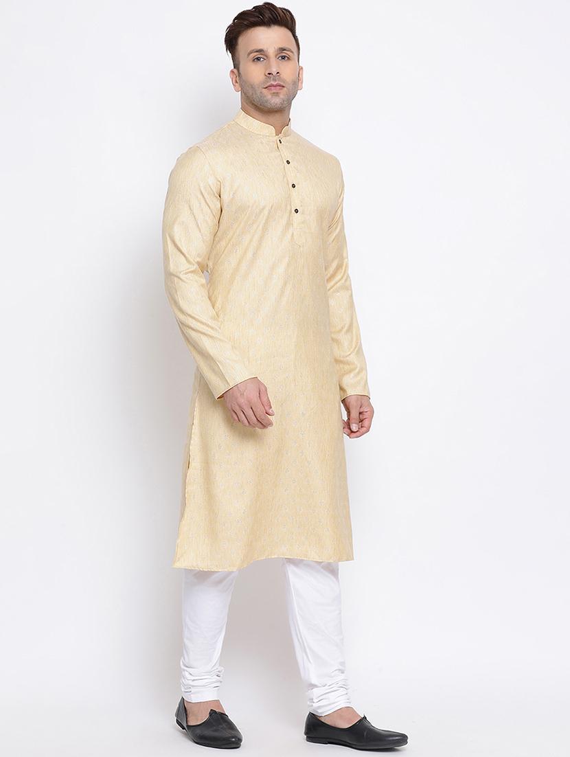 beige self design kurta pyjama set - 17453123 - Zoom Image - 2