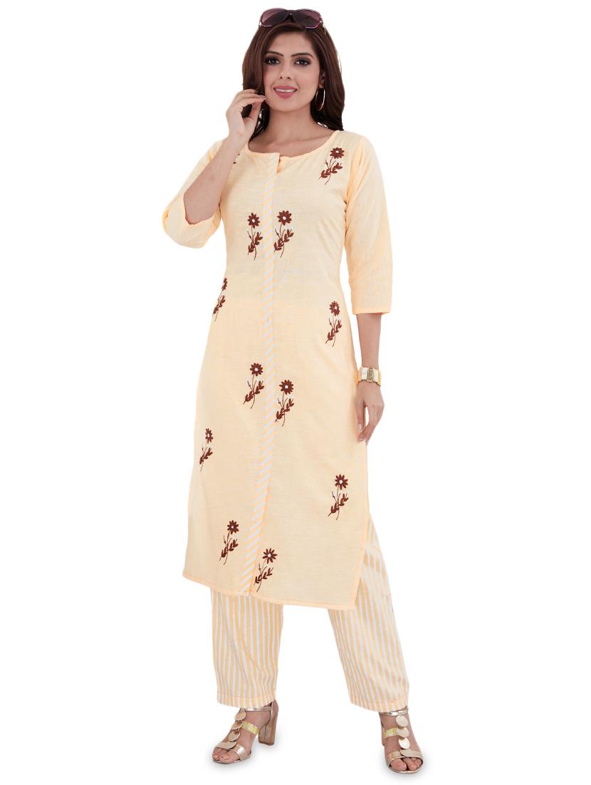 embroidered kurta palazzo set - 17453335 - Zoom Image - 1