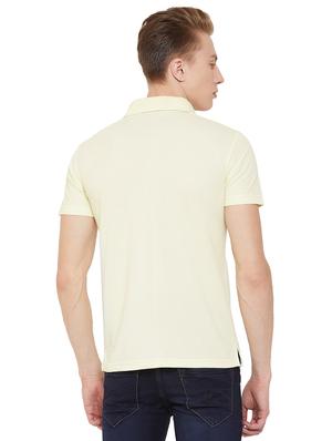 yellow solid collared t-shirt - 17453422 - Standard Image - 3