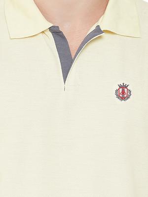 yellow solid collared t-shirt - 17453422 - Standard Image - 5
