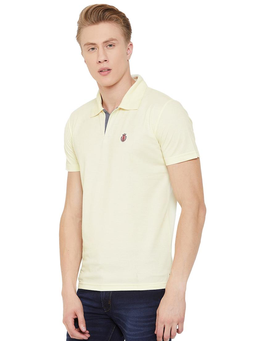 yellow solid collared t-shirt - 17453422 - Zoom Image - 2