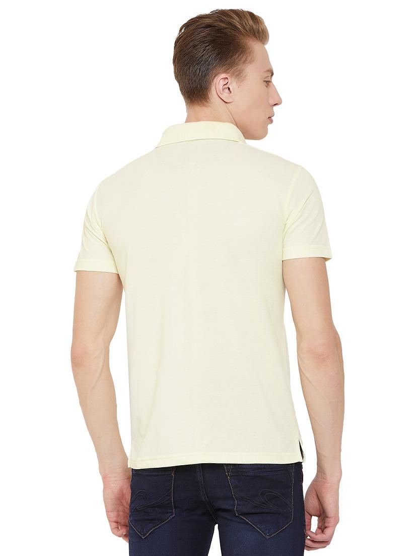 yellow solid collared t-shirt - 17453422 - Zoom Image - 3