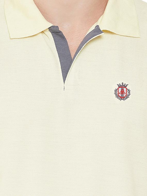 yellow solid collared t-shirt - 17453422 - Zoom Image - 5