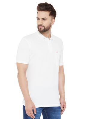 white solid polo t-shirt - 17453465 - Standard Image - 2