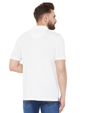 white solid polo t-shirt - 17453465 - Standard Image - 3