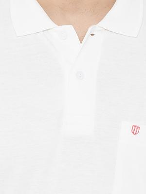 white solid polo t-shirt - 17453465 - Standard Image - 5