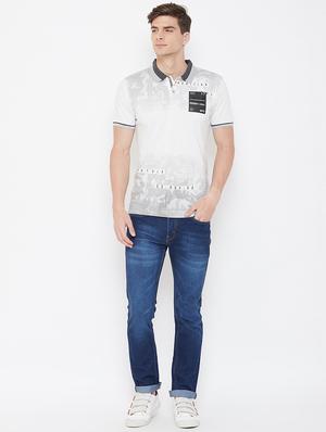 white printed polo t-shirt - 17453468 - Standard Image - 4