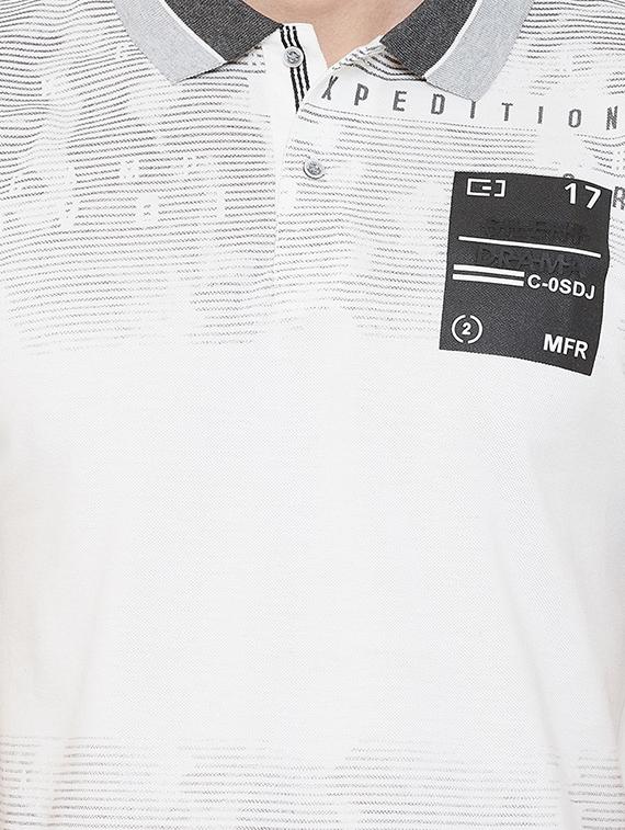 white printed polo t-shirt - 17453468 - Zoom Image - 5