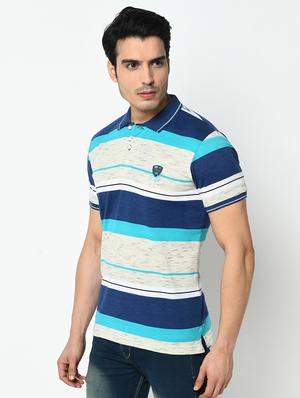 blue striped polo t-shirt - 17453525 - Standard Image - 2