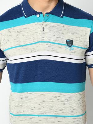 blue striped polo t-shirt - 17453525 - Standard Image - 5