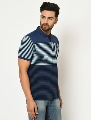 blue striped polo t-shirt - 17453610 - Standard Image - 2