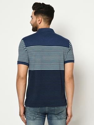 blue striped polo t-shirt - 17453610 - Standard Image - 3