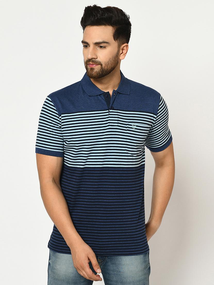 blue striped polo t-shirt - 17453610 - Zoom Image - 1