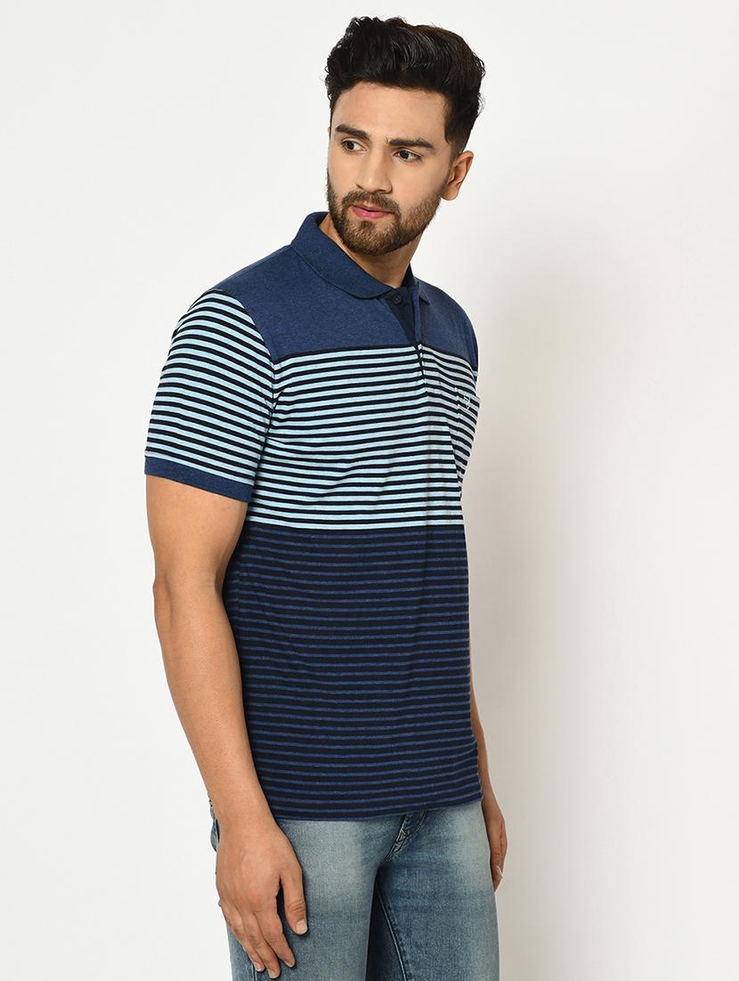 blue striped polo t-shirt - 17453610 - Zoom Image - 2